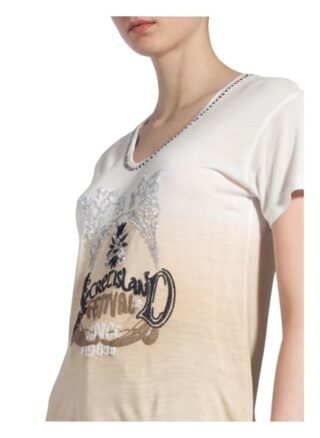 Grace T-Shirt Mit Paillettenbesatz beige