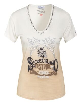 Grace T-Shirt Mit Paillettenbesatz beige