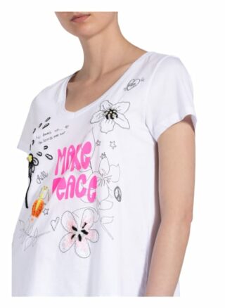 Grace T-Shirt Mit Paillettenbesatz weiss