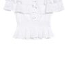 Guess Off-Shoulder-Bluse Isotta Aus Lochspitze weiss