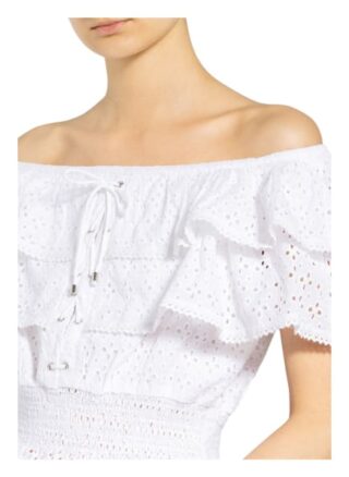 Guess Off-Shoulder-Bluse Isotta Aus Lochspitze weiss