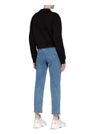 Guess Sweatshirt Icon Mit Schmucksteinbesatz schwarz
