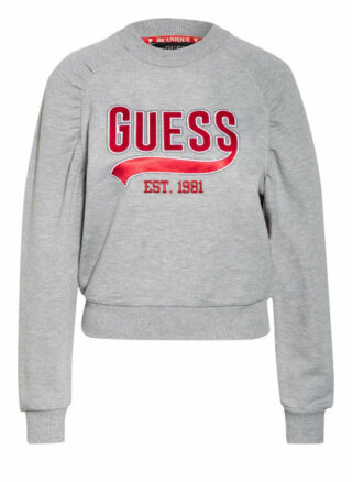 Guess Sweatshirt Mit Schmucksteinbesatz grau