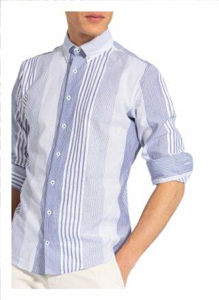 Hackett London Hemd Slim Fit blau