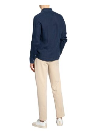 Hackett London Brompton Leinenhemd Herren, Blau