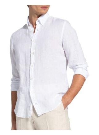 Hackett London Brompton Leinenhemd Herren, Weiß