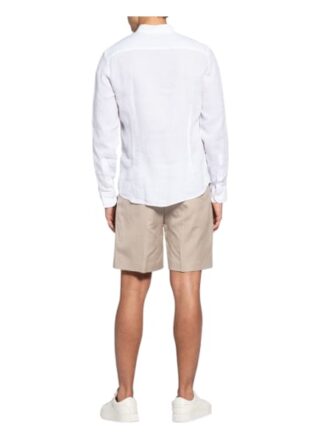 Hackett London Leinenhemd Slim Fit Mit Stehkragen weiss