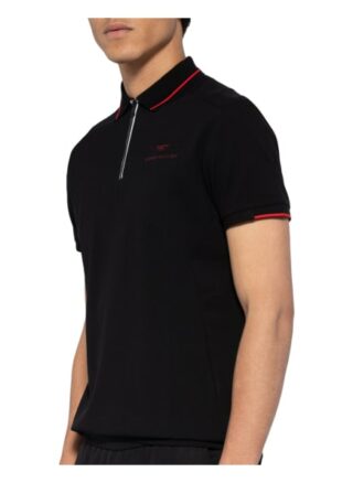 Hackett London Piqué-Poloshirt schwarz