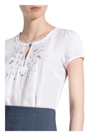 Hammerschmid Trachtenbluse Fabiola Im Materialmix weiss