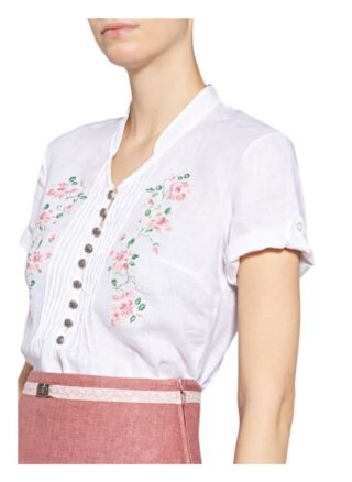 Hammerschmid Trachtenbluse Rose Im Materialmix weiss