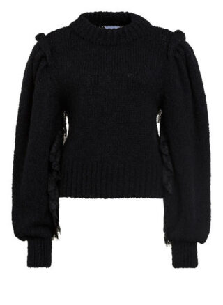 Hayley Menzies Pullover Mit Spitzenbesatz schwarz