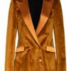 Hebe Studio Longblazer Bianca Aus Samt braun