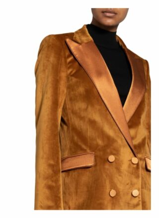Hebe Studio Longblazer Bianca Aus Samt braun