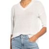 Hemisphere Strickshirt Aus Leinen weiss