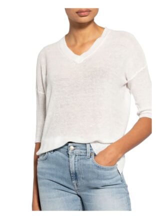 Hemisphere Strickshirt Aus Leinen weiss