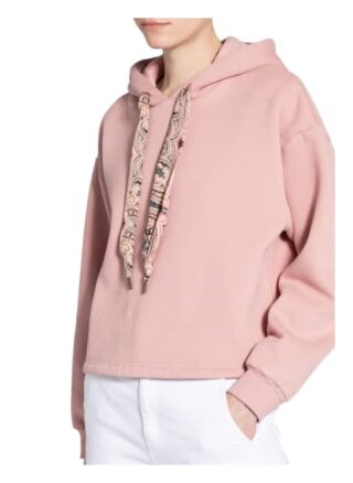 Herrlicher Cropped-Hoodie Haven rosa