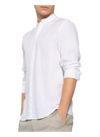 Hugo Leinenhemd Elvorini Extra Slim Fit Mit Stehkragen weiss