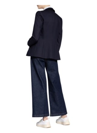 Hugo Piqué-Blazer The Long Jacket-2 blau