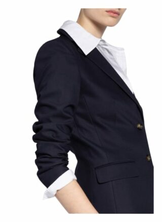 Hugo Piqué-Blazer The Long Jacket-2 blau