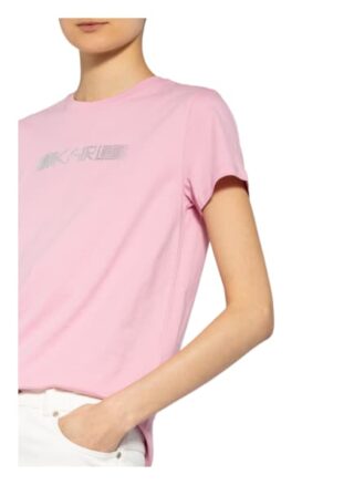 Karl Lagerfeld T-Shirt Mit Strasssteinbesatz pink