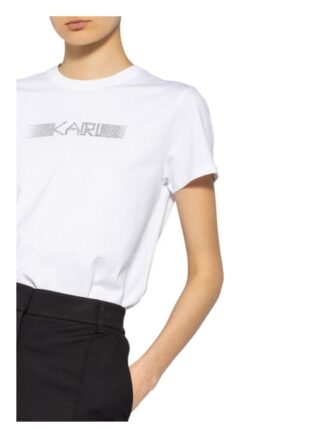 Karl Lagerfeld T-Shirt Mit Strasssteinbesatz weiss