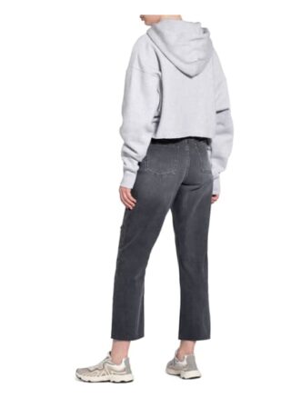 Karo Kauer Cropped-Hoodie grau
