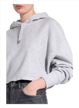 Karo Kauer Cropped-Hoodie grau