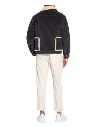Kenzo Cordjacke Bombardier Mit Kunstpelzbesatz grau