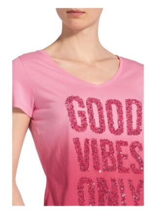 Key Largo T-Shirt Mit Pailletten- Und Schmucksteinbesatz pink
