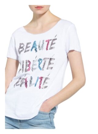 Key Largo T-Shirt Real Mit Paillettenbesatz weiss
