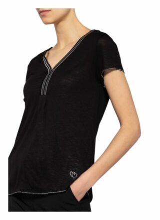 Key Largo T-Shirt Vicky Mit Schmucksteinbesatz schwarz