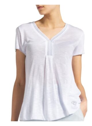 Key Largo T-Shirt Vicky Mit Schmucksteinbesatz weiss