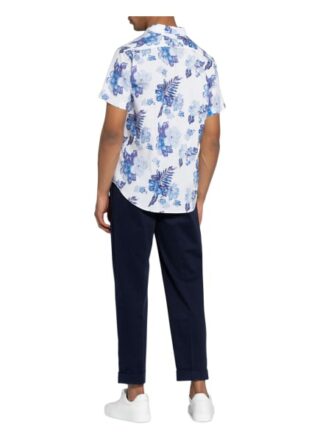 La Martina Halbarm-Hemd Regular Fit Mit Leinen weiss