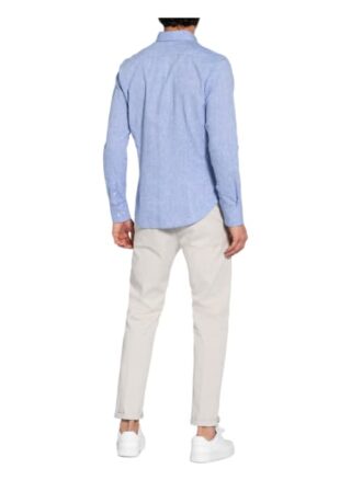 La Martina Hemd Slim Fit Mit Leinen blau