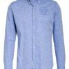 La Martina Hemd Slim Fit Mit Leinen blau