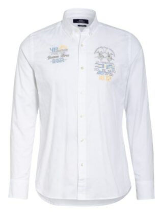 La Martina Oxfordhemd Slim Fit weiss