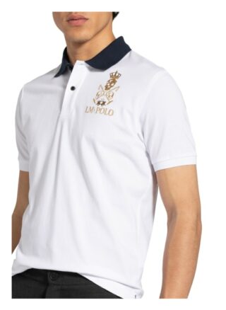 La Martina Piqué-Poloshirt Mit Patches Und Stickereien weiss