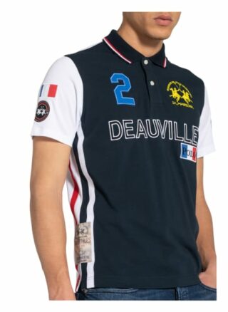 La Martina Piqué-Poloshirt blau