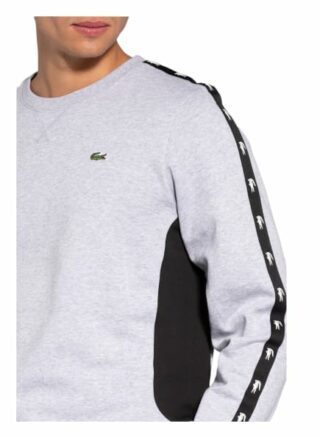 Lacoste Sweatshirt Mit Galonstreifen grau