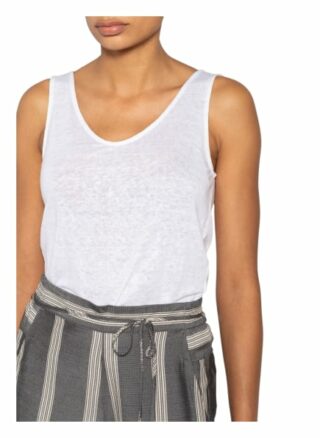 Lanius Tanktop Aus Leinen weiss