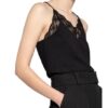 Lanius Top Mit Spitzenbesatz schwarz