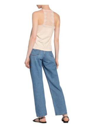 Lanius Top Mit Spitzenbesatz weiss