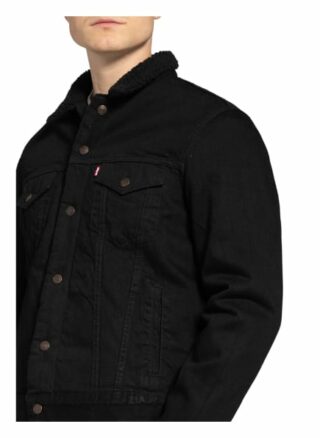 Levi's® Jeansjacke Mit Kunstfellbesatz schwarz