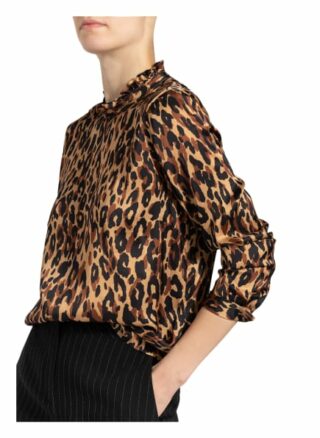 Lilienfels Bluse Mit Rüschenbesatz braun