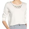 Liu Jo Pullover Mit Schmucksteinbesatz weiss