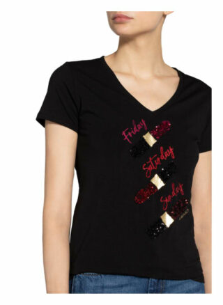 Liu Jo T-Shirt Mit Paillettenbesatz schwarz
