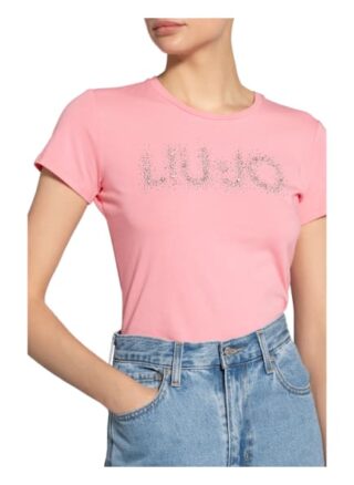 Liu Jo T-Shirt Mit Schmucksteinbesatz rosa