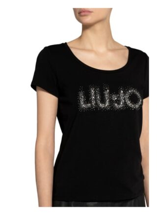 Liu Jo T-Shirt Mit Schmucksteinbesatz schwarz