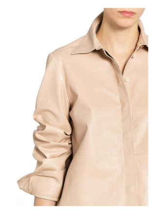 Luisa Cerano Lederbluse beige