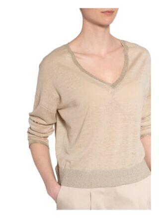 Luisa Cerano Pullover Mit Glitzergarn beige
